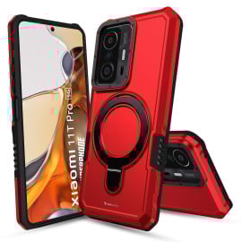 Vaku ® Xiaomi 11T Pro 5G Astor Military Grade Armor Protective Case with Ring Bracket Kickstand Back cover