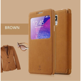 Baseus ® Samsung Galaxy Note 4 Smart Terse WindowView Suede Leather Case Flip Cover