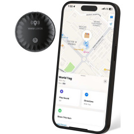 Vaku Luxos® ORLOK Tag Air GPS Tracker Smart Tag Item Finder Keychain for Luggage, Pets, Bag Compatible with Apple Find My App MFi Certified with Replaceable Battery