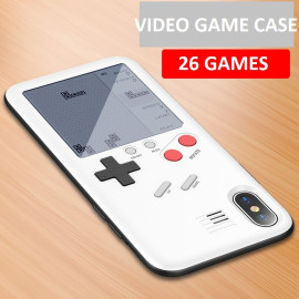 Vaku ® Apple iPhone X / XS Retro Video Gaming Console 26 in 1 Games Like Tetris, Shooting, Racing, Tank, Memory etc. + Drop-Protection Back Cover