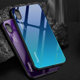 Vaku ® Apple iPhone XS Optical zoom Series Glass Ultra-Shine Luxurious Tempered Finish Silicone Frame Thin Back Cover