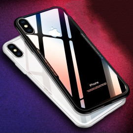 Vaku ® Apple iPhone XS GLASSINO Wireless Edition Soft Silicone 4 Frames Plus Ultra-Thin Case Transparent Cover