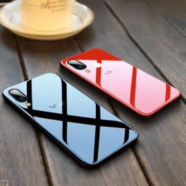 Vaku ® Vivo X21 Club Series Ultra-Shine Luxurious Tempered Finish Silicone Frame Thin Back Cover