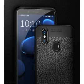 Vaku ® Xiaomi Redmi Note 5 Pro Kowloon Double-Stitch Edition Silicone Leather Texture Finish Ultra-Thin Back Cover