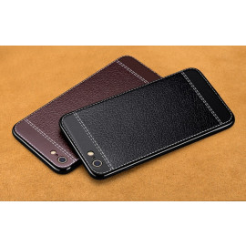 VAKU ® OPPO F1S Leather Stitched Gold Electroplated Soft TPU Back Cover