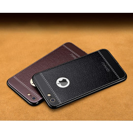 VAKU ® Apple iPhone 6 / 6S Leather Stitched Gold Electroplated Soft TPU Back Cover