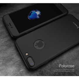 i-Paky ® Apple iPhone 7 Plus 360 Full Protection Metallic Finish 3-in-1 Ultra-thin Slim Front Case + Tempered + Back Cover