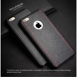 Vaku ® Apple iPhone 6 / 6S King Series 4-Layer Stitched Textured Leather Shell with Logo Display Back Cover