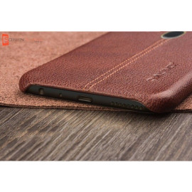 Vaku ® Oppo F5 Lexza Series Double Stitch Leather Shell with Metallic Camera Protection Back Cover