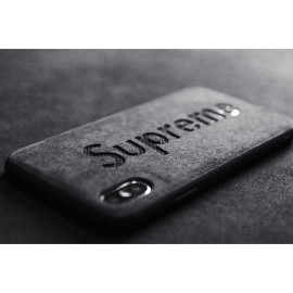 VAKU ® For Apple iPhone X / XS Alcantara Supreme Logo Back Cover