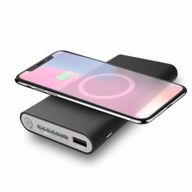 VAKU ® Wire-less FAST Charging PowerBank ABS Body With Digital Display High Power 10,000 mAh Dual-USB Output Power Bank