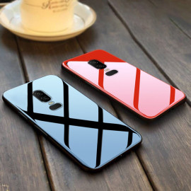 Vaku ® OnePlus 6 Club Series Ultra-Shine Luxurious Tempered Finish Silicone Frame Thin Back Cover