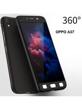 Vaku ® OPPO A37 360 Full Protection Metallic Finish 3-in-1 Ultra-thin Slim Front Case + Tempered + Back Cover