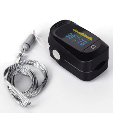 Vaku Luxos ® Pulse Oximeter Fingertip, Multipurpose Digital Monitoring Pulse Meter Rate & SpO2 with LED Digital Display [Battery included] - Black