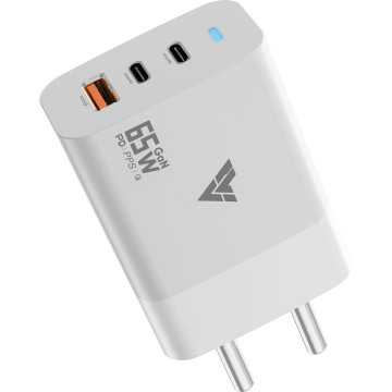 DR VAKU® 65W Charger Type C Fast Adapter with Multi Port Dual PD Charging GaN Technology for MacBook Laptop, iPhone 16/16 Plus/16 Pro/16 Pro Max, 15/14/13/12 Series, Samsung and Android Devices
