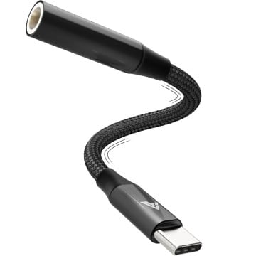 Vaku Luxos® SonicArc Type C to 3.5 mm Jack Digital Audio DAC 24-bit/96KHz 3.5mm Connector Aux Cable, Headphone, Earphone USB C Converter/Adapter for iPhone 16/15, Samsung, Oneplus, Other Phone