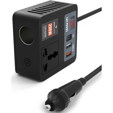 DR VAKU® VoltDrive Neo 5in1 200 Watt Car Laptop Charger Fast Charging/Car Power Inverter Portable,12V DC to 220V AC Socket Converter (1x 3Pin Plug, 2X USB, 1x 30W PD) for Laptop, Mobile & Others