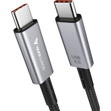 Vaku Luxos® BLAZE 1.5M 240W USB4 Type-C to Type-C Data Cable, Thunderbolt-4 40Gbps High-Speed Data Transfer, Upto 8K@60Hz Type C Display Compatible with iPhone 16, 15, Galaxy S25, S24, S23, Tablet, Laptop, eGPU