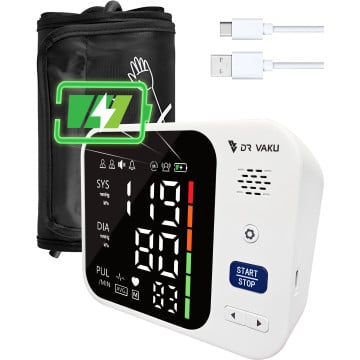 DR VAKU® Rechargeable BP Machine Monitor Digital Fully Automatic Upper Arm Blood Pressure Checking Machine with Talking Function Cuff Kit