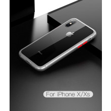 Vaku ® Apple iPhone X / XS Translucent Armor Case + Extra Color buttons Back Cover