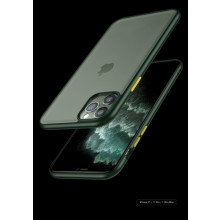 Vaku ® Apple iPhone 11 Pro Max Translucent Armor Case + Vibrant Color buttons Back Cover