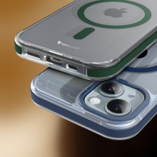 Vaku Luxos ® Apple iPhone 14 Vortex Magpro Gel Cushion Slim Fit Shockproof Crystal Clear Camera Metal Ring Certified Mag-Safe Back Cover