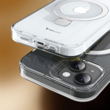 Vaku Luxos ® Apple iPhone 15 Plus Solace MagPro with Magnetic Alloy Ring Metal Kickstand Scratch Resistant Certified Mag-Safe Protection Cover