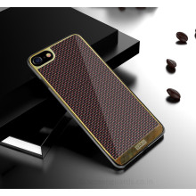 VAKU ® Apple iPhone 8 Colored Carbon Fiber with Golden Electroplated layering hard PC Back Cover