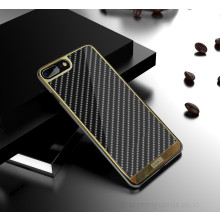 VAKU ® Apple iPhone 8 Plus Carbon Fibre with Golden Electroplated layering hard PC Back Cover