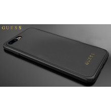 GUESS ® Apple iPhone 8 Plus Mandarian Paris Series Pure Leather 2K Gold Electroplated Back Case