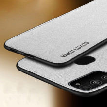 Vaku ® Samsung Galaxy M30s Luxico Series Hand-Stitched Cotton Textile Ultra Soft-Feel Shock-proof Water-proof Back Cover