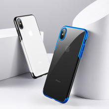 Baseus ® Apple iPhone XS Max Causeway-II Electroplated Metal Series Transparent Back cover