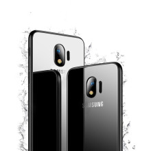 Vaku ® Samsung Galaxy J4 Club Series Ultra-Shine Luxurious Tempered Finish Silicone Frame Thin Back Cover