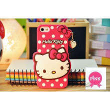 Cute Cases™ 4D Hello Kitty Design Ultra-Soft Gel Silicon Mobile Case + Kitty Pendant