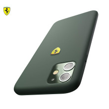 Ferrari ® For Apple iPhone 11 Liquid Silicon Velvet-Touch Silk Finish Shock-Proof Back Cover