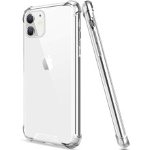 Luxos ® Compatible For iPhone 11 Hammer Series Transparent Anti-Drop 4-Corner 360° Protection Full Transparent TPU Back Cover- Transparent