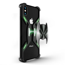 Vaku ® Apple iPhone X / XS Luminous Batmask Magnetic Metal Shock-Proof Anti-Fall Bumper Back Cover