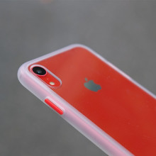 Vaku ® Apple iPhone XR Translucent Armor Case with 3 sets of Colored buttons PC Back cover