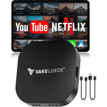 Vaku Luxos ® MUSEPRO 2025 Upgraded Wireless CarPlay Adapter, 5-in-1 Apple Wireless and Android Auto Wireless Adapter Support Netflix/YouTube/TF Card, Magic Ai Box for Cars from 2016 & iPhone iOS10+