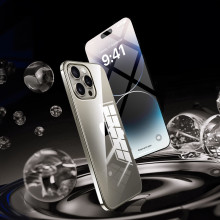 Vaku Luxos ® 2In1 Combo Apple iPhone 14 Pro Glassy Clear TPU Shockproof  Cover with 3D Tempered Glass