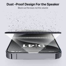 Vaku ® Apple iPhone 15 Plus Dust Filter Tempered Glass Edge to Edge Screen Protection & Easy Installation