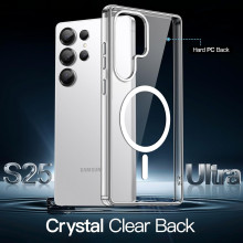 Vaku ® Samsung Galaxy S25 Ultra Glassy MagPro Transparent Hard PC Scratch Resistant Protective Back Cover