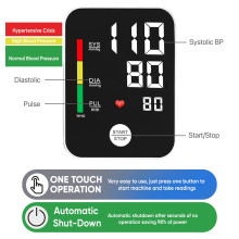 DR VAKU ® Electronic Rechargeable BP Machine Monitor Digital Fully Automatic Upper Arm Blood Pressure Checking Machine with Voice Function Heart Rate Monitoring Advanced Chip One-Touch Operation Cuff Kit