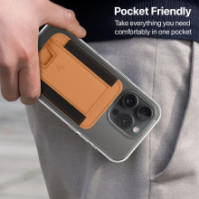Vaku Luxos ® 2In1 Combo Apple iPhone 15 Pro Max Glassy MagPro Clear Shockproof Back Cover with Magnetic Magsafe Wallet Holder