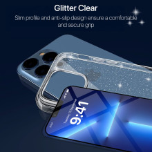 Vaku Luxos ® 2In1 Combo Apple iPhone 13 Pro Max Star Struck Series Transparent Protective Back Cover with 3D Tempered Glass