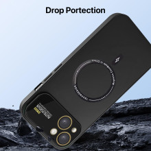 Vaku ® Apple iPhone 14 Plus Premium Silicon Polarized Texture Full Lens Protection Lens Protection Back Cover Case