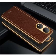 Vaku ® Vivo Y100A 5G Luxemberg Leather Pattern Gold Electroplated Soft TPU Back Cover