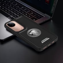 Vaku ® Vivo V40e 5G Regal Shield Metal Lion Engraved Leather Protective Back Cover