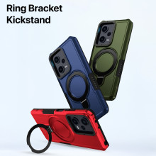 Vaku ® Xiaomi Redmi Note 12 Pro Astor Military Grade Armor Protective Case with Ring Bracket Kickstand Back cover