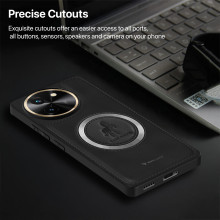 Vaku ® Vivo T3x 5G Astrid Luxury PU Leather Electroplated Magnetic Magsafe Shockproof Bumper Protective Back Cover
